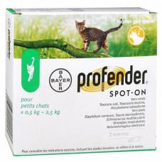 Bayer Profender Профендер Spot-On для кішок від 0,5 до 2,5 кг (2 піпетки)