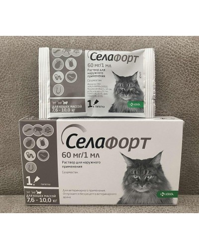 Селафорт для котів 60 мг/1 мл Спот Він від 7.6 до 10 кг, 1 піпетка