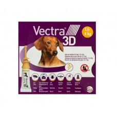 Вектра 3Д Vectra 3D 1,5-4 кг капли против блох и клещей 3 пипетки для собак Ceva
