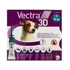 Вектра 3Д Vectra 3D 4-10 кг капли против блох и клещей 3 пипетки для собак Ceva