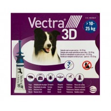 Вектра 3Д Vectra 3D 10-25 кг капли против блох и клещей 3 пипетки для собак Ceva