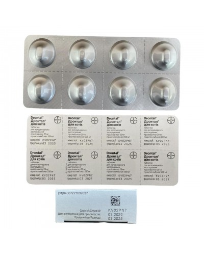 Дронтал (Bayer) для котів 24 таб, (1таб/4кг)