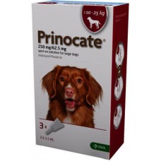 Prinocate  для собак 10-25 кг 3шт проти бліх,кліщів і глистів 250mg/62,5 mg 2,5 ml Принокат KRKA