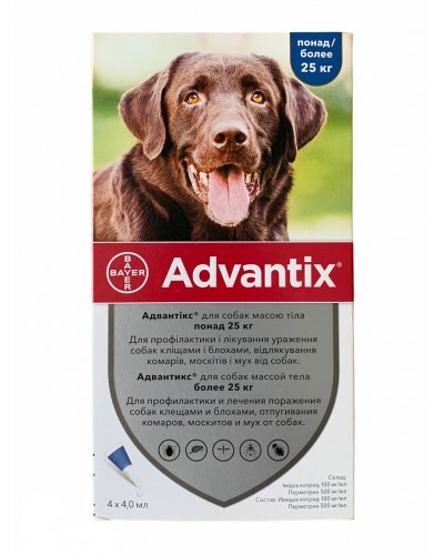 Advantix (Адвантікс) 25-40кг - Краплі від бліх та кліщів для собак Bayer Німеччина