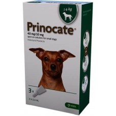 Prinocate краплі на холку для собак до 4 кг 3шт проти бліх, кліщів і глистів 40mg/10mg 0,4ml KRKA
