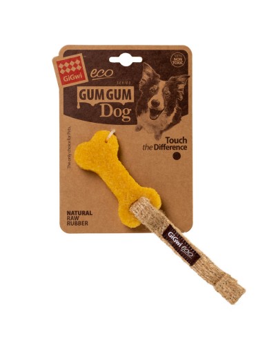 Іграшка для собак Маленька кістка GiGwi Gum gum каучук, пенька, 9 см