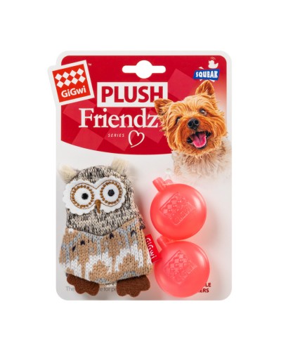 Іграшка для собак Сова з пищалкою GiGwi Plush, текстиль, 10 см