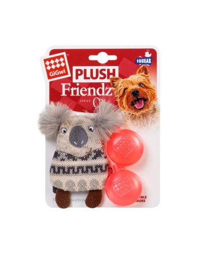 Іграшка для собак Коала з пищалкою GiGwi Plush, текстиль, 10 см