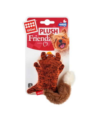 Іграшка для собак Лисиця з пищалкою GiGwi Plush, текстиль, 9 см