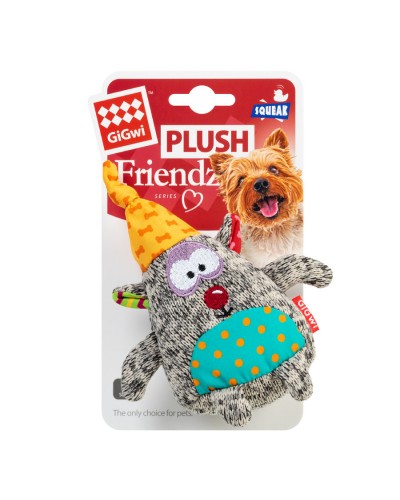 Іграшка для собак Ведмідь з пищалкою GiGwi Plush, текстиль, 10 см