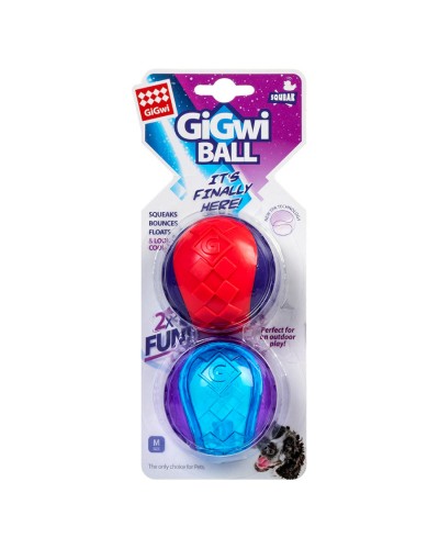 Іграшка для собак Два м'ячі з пищалки GiGwi Ball, TPR гума, 6 см
