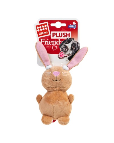 Іграшка для собак Кролик з пищалкою GiGwi Plush, плюш, 16 см