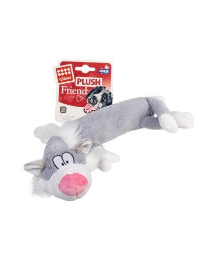 Іграшка для собак Кіт з пищалкою / тканина GiGwi Plush, плюш, штучне хутро, 63 см
