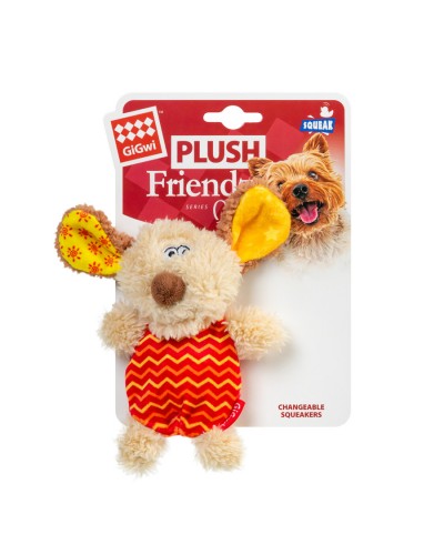 Іграшка для собак Собачка з пищалкою GiGwi Plush, текстиль, пластик, 13 см