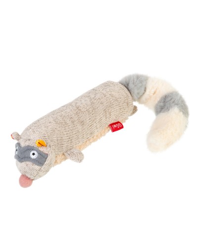 Іграшка для собак Єнот з пищалкою GiGwi Plush, текстиль, 17 см