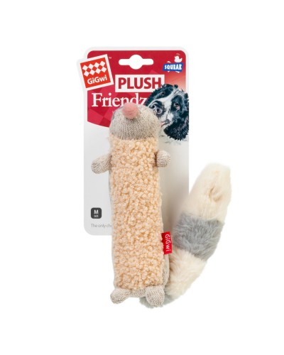 Іграшка для собак Єнот з пищалкою GiGwi Plush, текстиль, 17 см