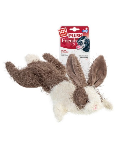 Іграшка для собак Заєць, шкурка з пищалкою GiGwi Plush, текстиль, 47 см