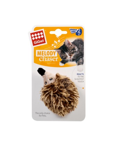 Іграшка для котів Їжачок з електронним чіпом GiGwi Melody chaser, штучние хутро, 10 см