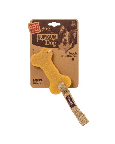 Іграшка для собак Гумова кістка мала GiGwi Gum Gum, екорезина, текстиль, 24 см