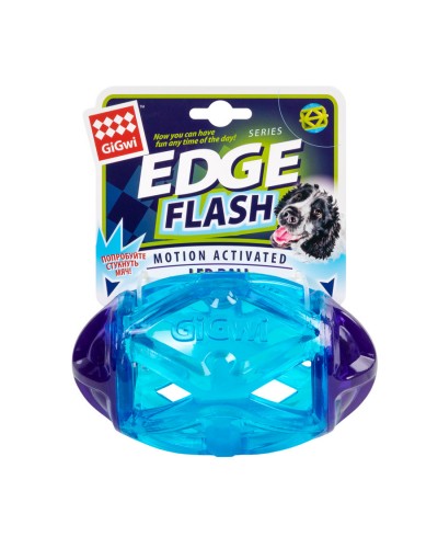 Іграшка для собак Регбі м'яч, що світиться GiGwi Edge flash, гума, 15 см
