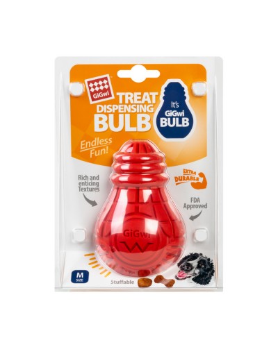 Іграшка для собак Лампочка резинова GiGwi Bulb Rubber, гума, M, червона