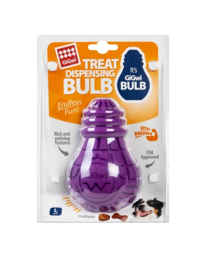 Іграшка для собак Лампочка резинова GiGwi Bulb Rubber, гума, L, фіолетова