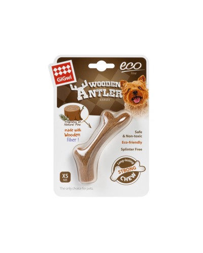 Іграшка для собак Ріг жувальний GiGwi Wooden Antler, дерево, полімер, XS