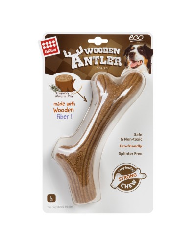 Іграшка для собак Ріг жувальний GiGwi Wooden Antler, дерево, полімер, L