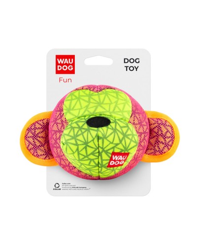 Іграшка для собак WAUDOG Fun, "Мавпа",  Ш 16 см, Дл 10 см рожевий