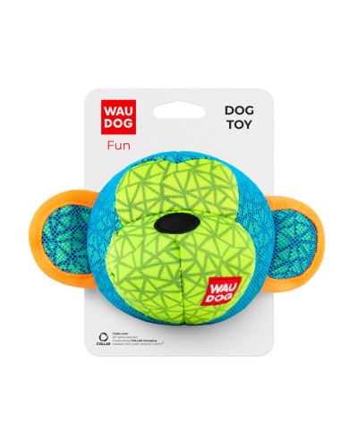 Іграшка для собак WAUDOG Fun, "Мавпа",  Ш 16 см, Дл 10 см блакитний
