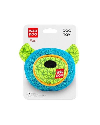 Іграшка для собак WAUDOG Fun, "Ведмідь", Ш 12 см, Д 11 см блакитний