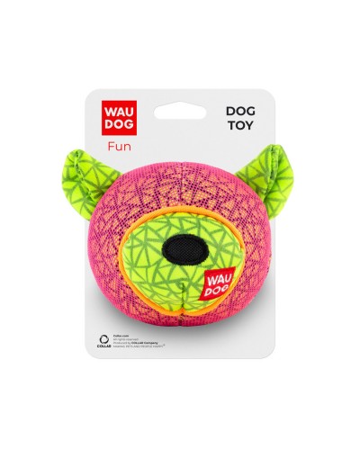 Іграшка для собак WAUDOG Fun, "Ведмідь", Ш 12 см, Д 11 см рожевий