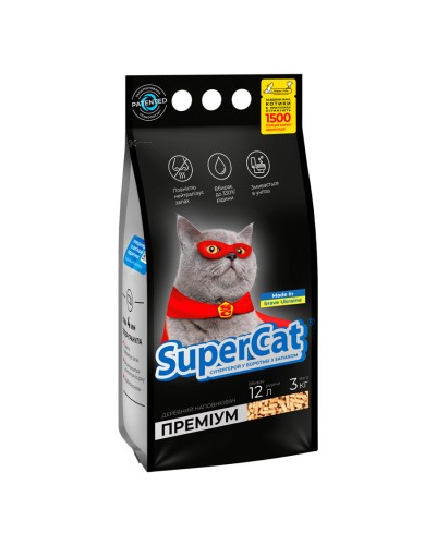Наповнювач SuperCat Преміум, гранули 4 мм, 3кг