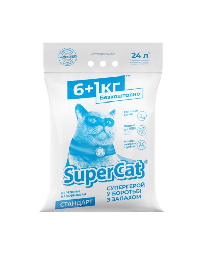 Наповнювач SuperCat стандарт, 6+1кг (синій)