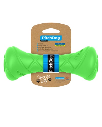 Ігрова гантель для апортировки PitchDog, довжина 19 см, діаметр 7 см салатовий