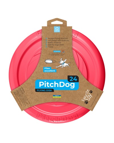 Ігрова тарілка для апортировки PitchDog, діаметр 24 см рожевий