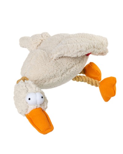 Іграшка для собак Качка з пищалкою GiGwi Catch & fetch, текстиль, мотузка, 36 см